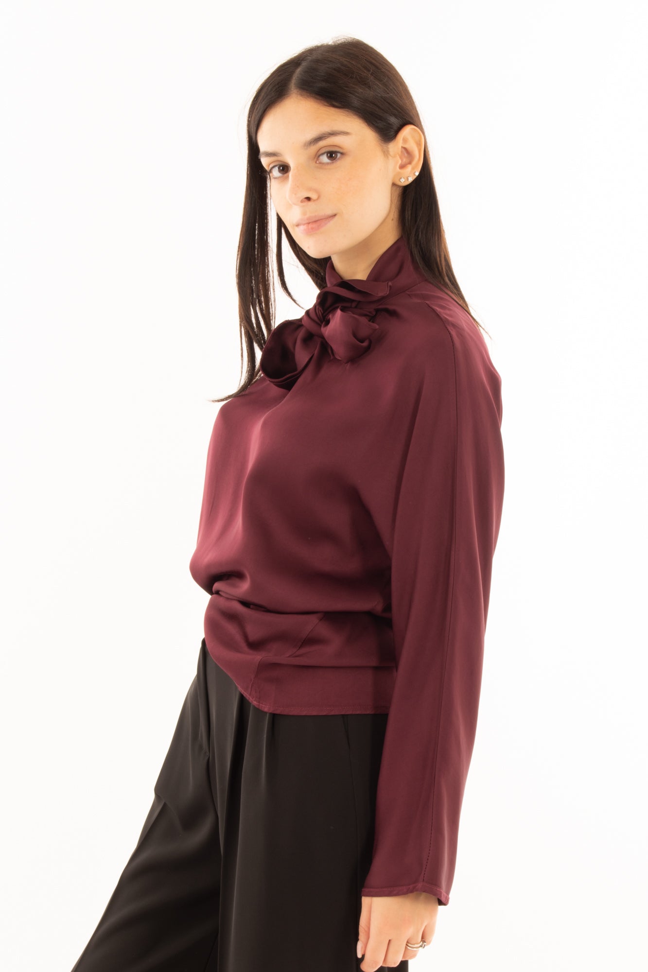 Blusa con fiocco Dixie - Mosto