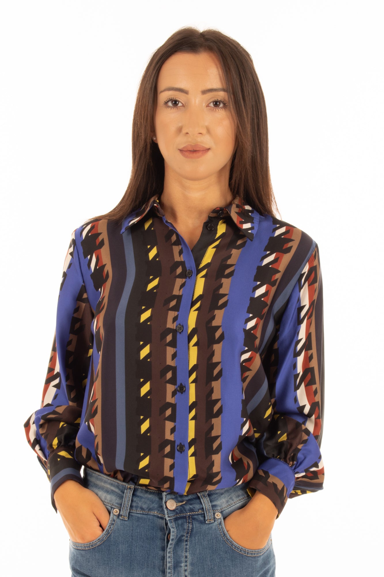 Camicia giometrica in Viscosa Dixie - Multicolor