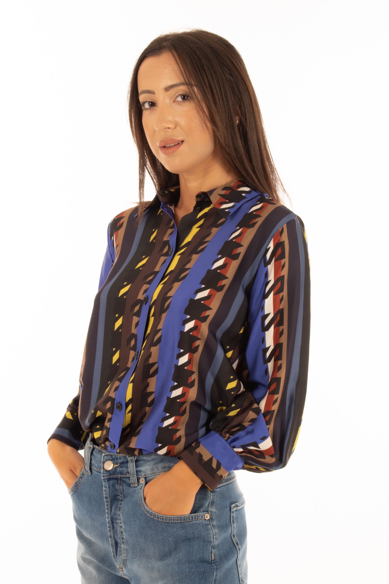 Camicia giometrica in Viscosa Dixie - Multicolor