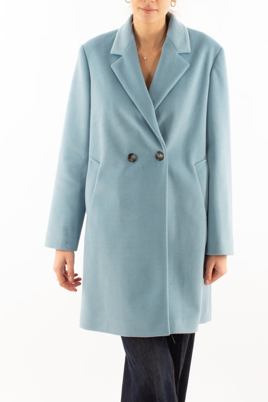 Cappotto doppio petto Dixie - Celeste