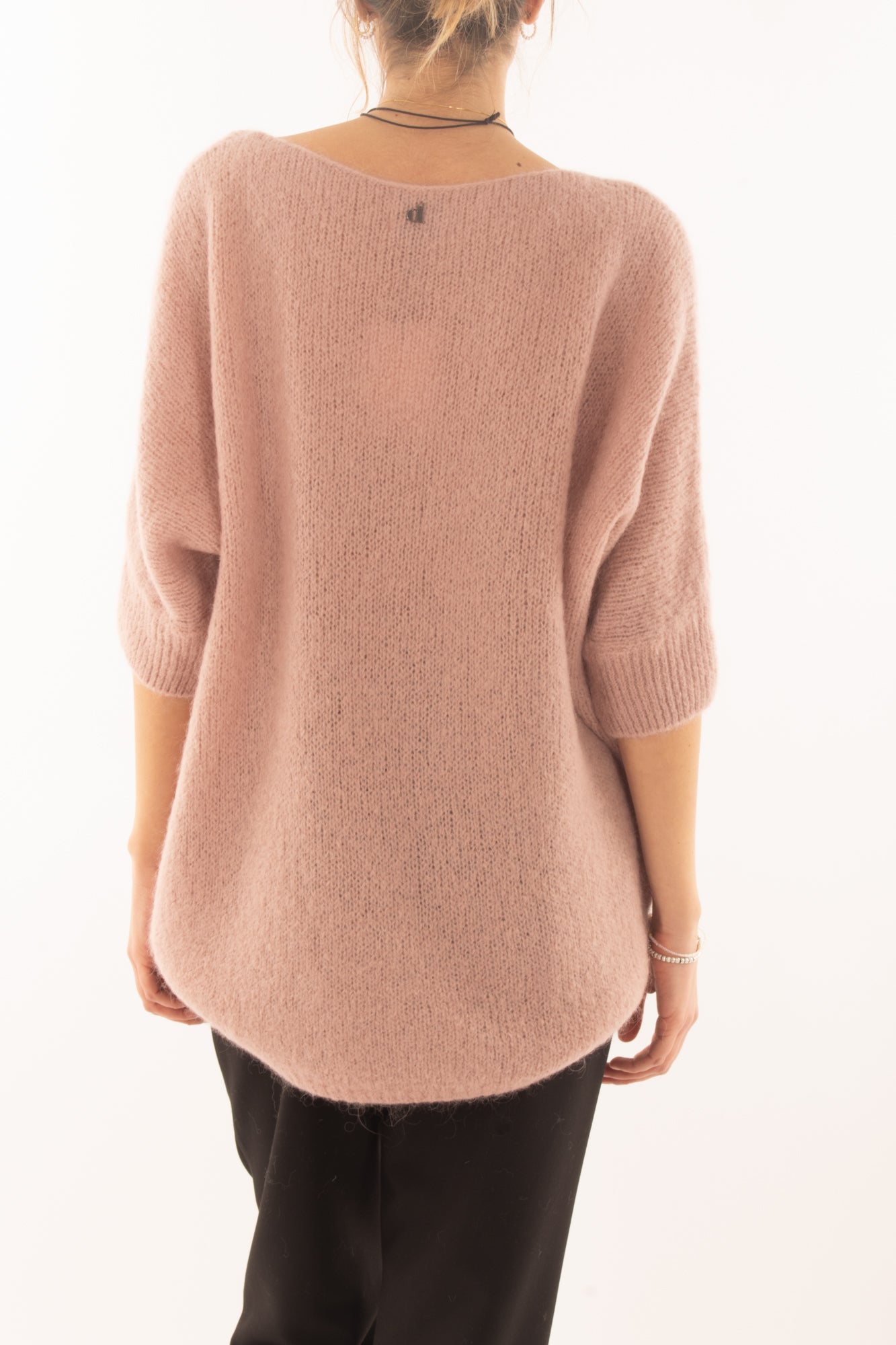 Maglione 3/4 mezza manica in mohair Dixie - Cipria