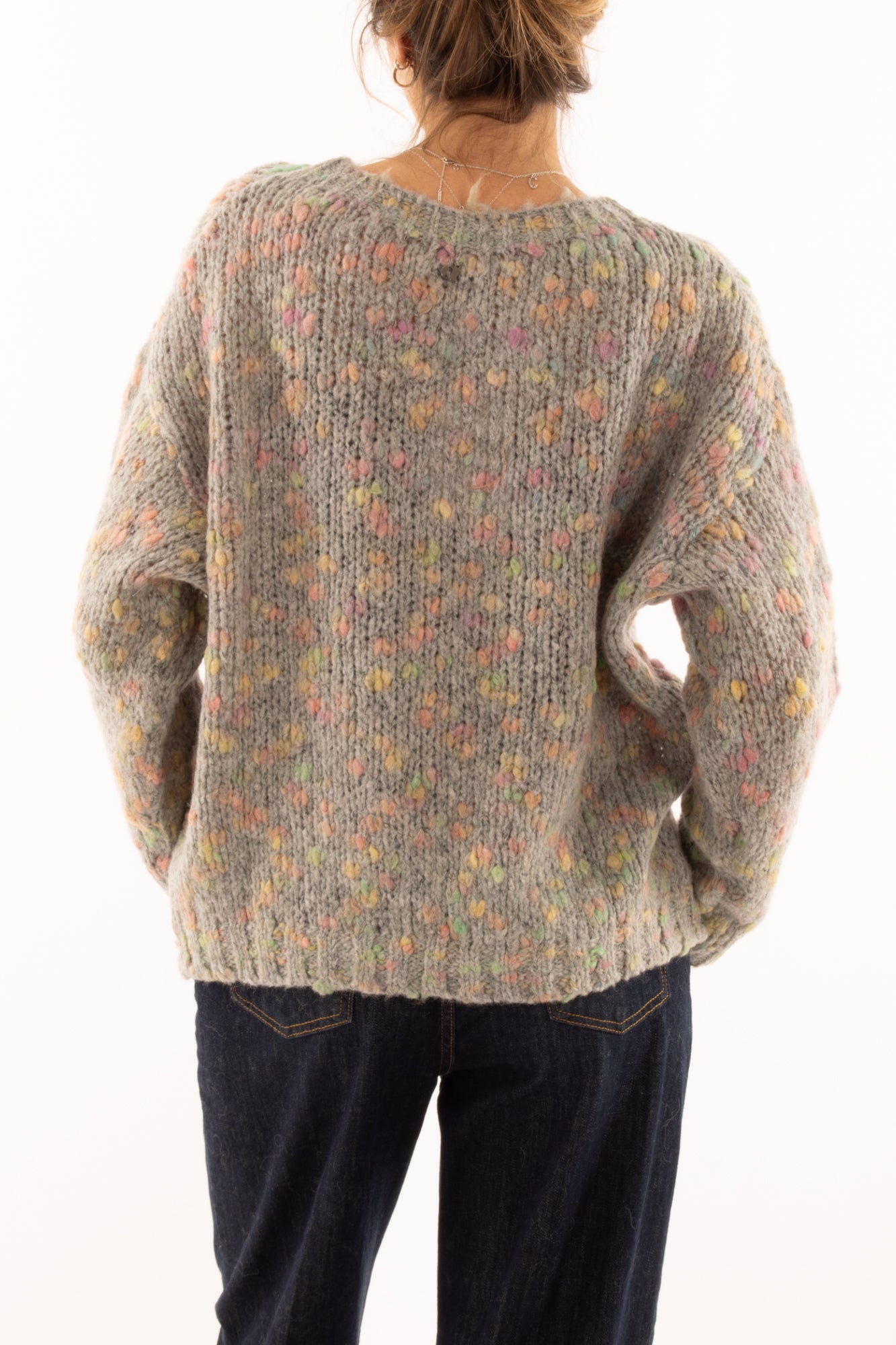 Maglione multicolor misto lana Dixie - Grigio