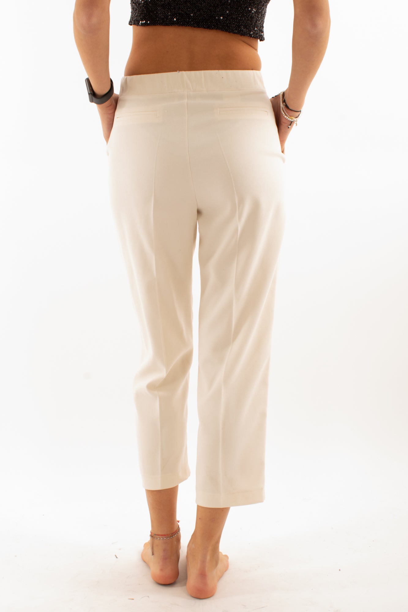 Pantalone con pence Dixie - Gesso