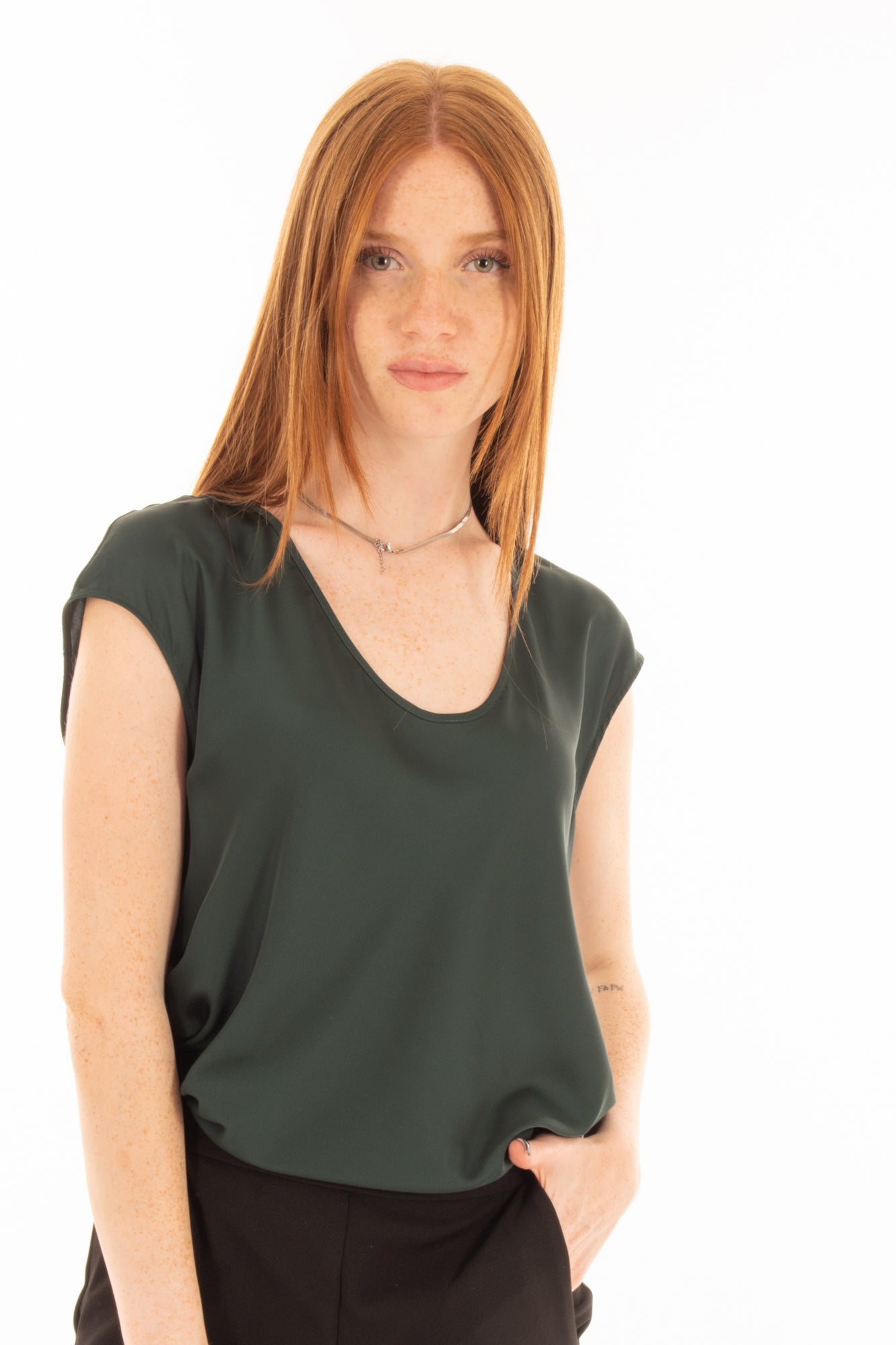 Blusa a v senza maniche sottogiacca Imperial - Forest Green