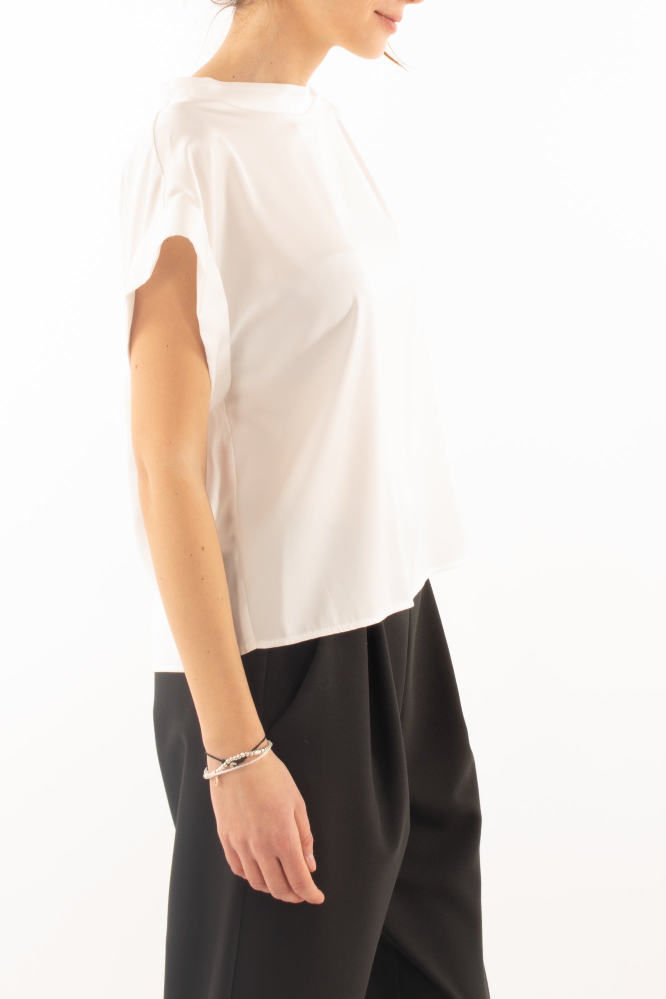 Blusa collo a barca Imperial- White