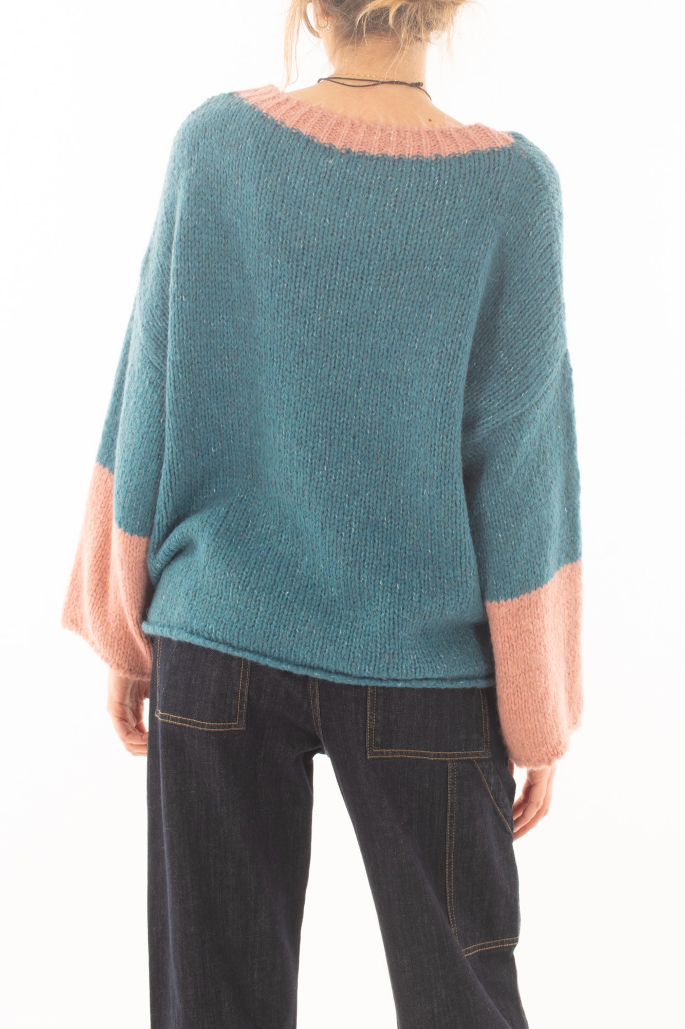 Maglione ampio misto lana Metoo _ottanio