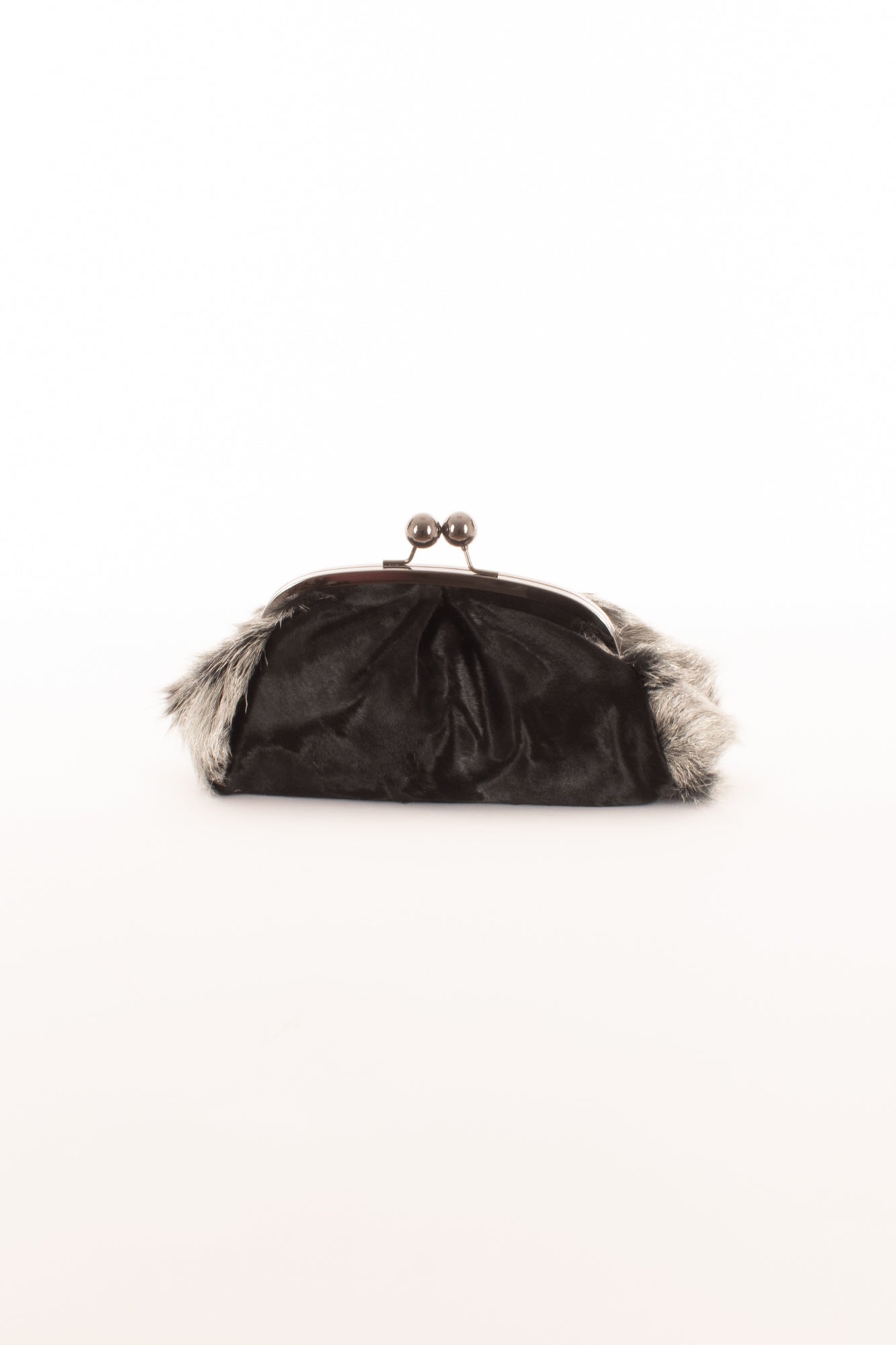 Borsa clutch con pelo Metoo -Grigio