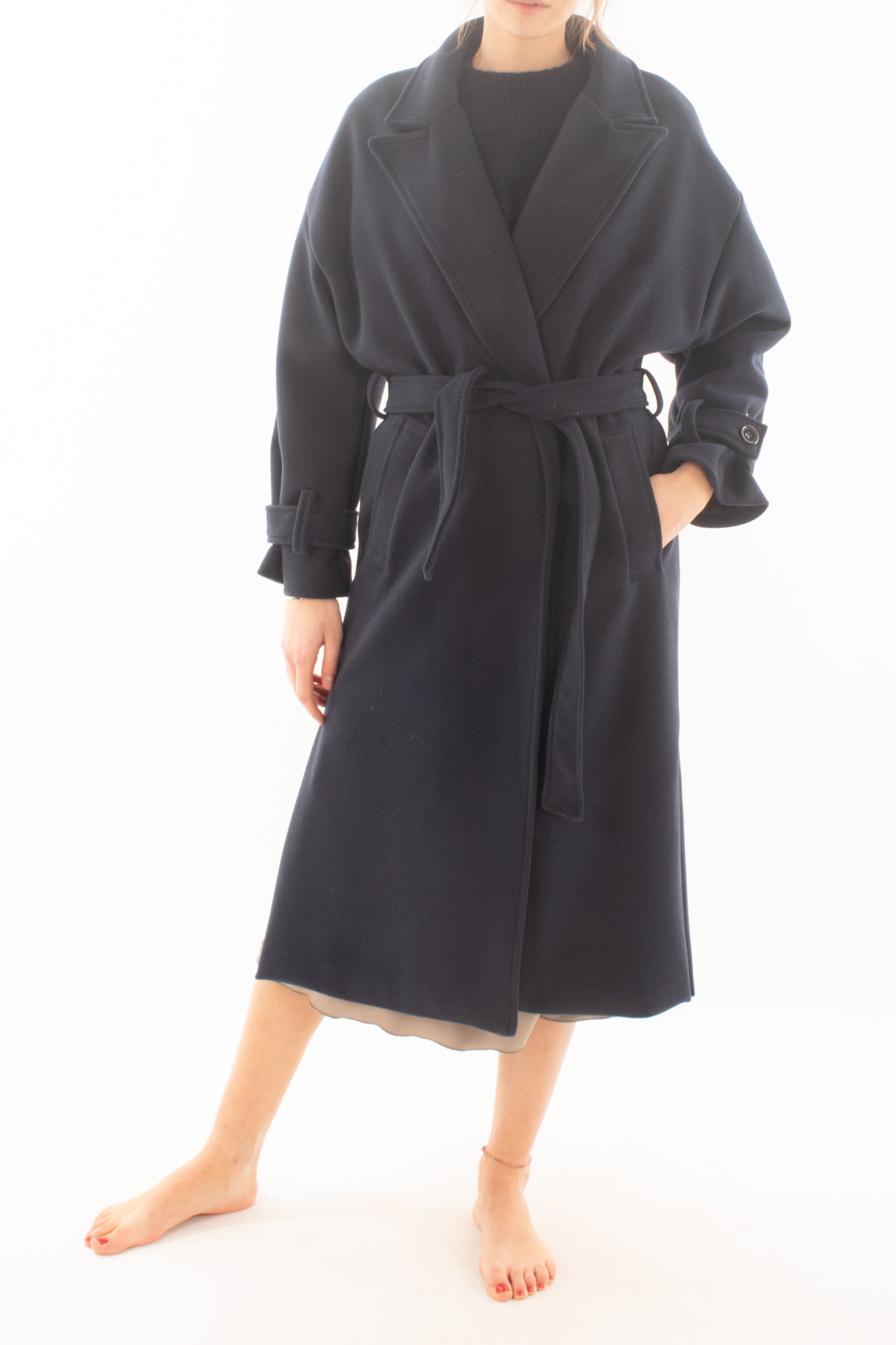 Cappotto lungo a vestaglia Miamata - Blu
