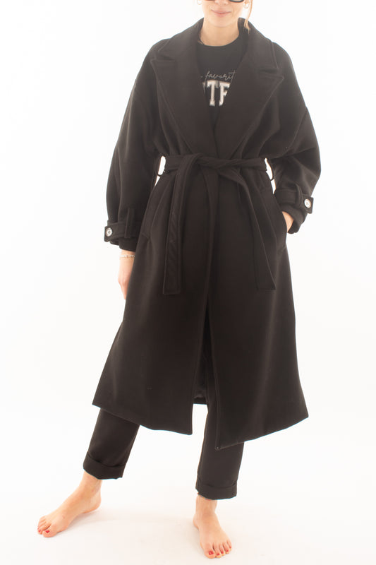 Cappotto lungo a vestaglia Miamata Nero