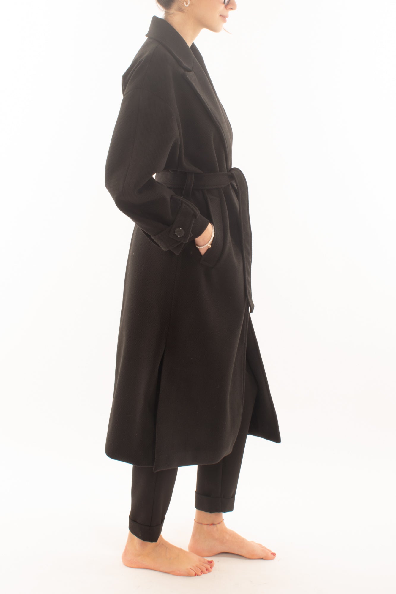 Cappotto lungo a vestaglia Miamata Nero