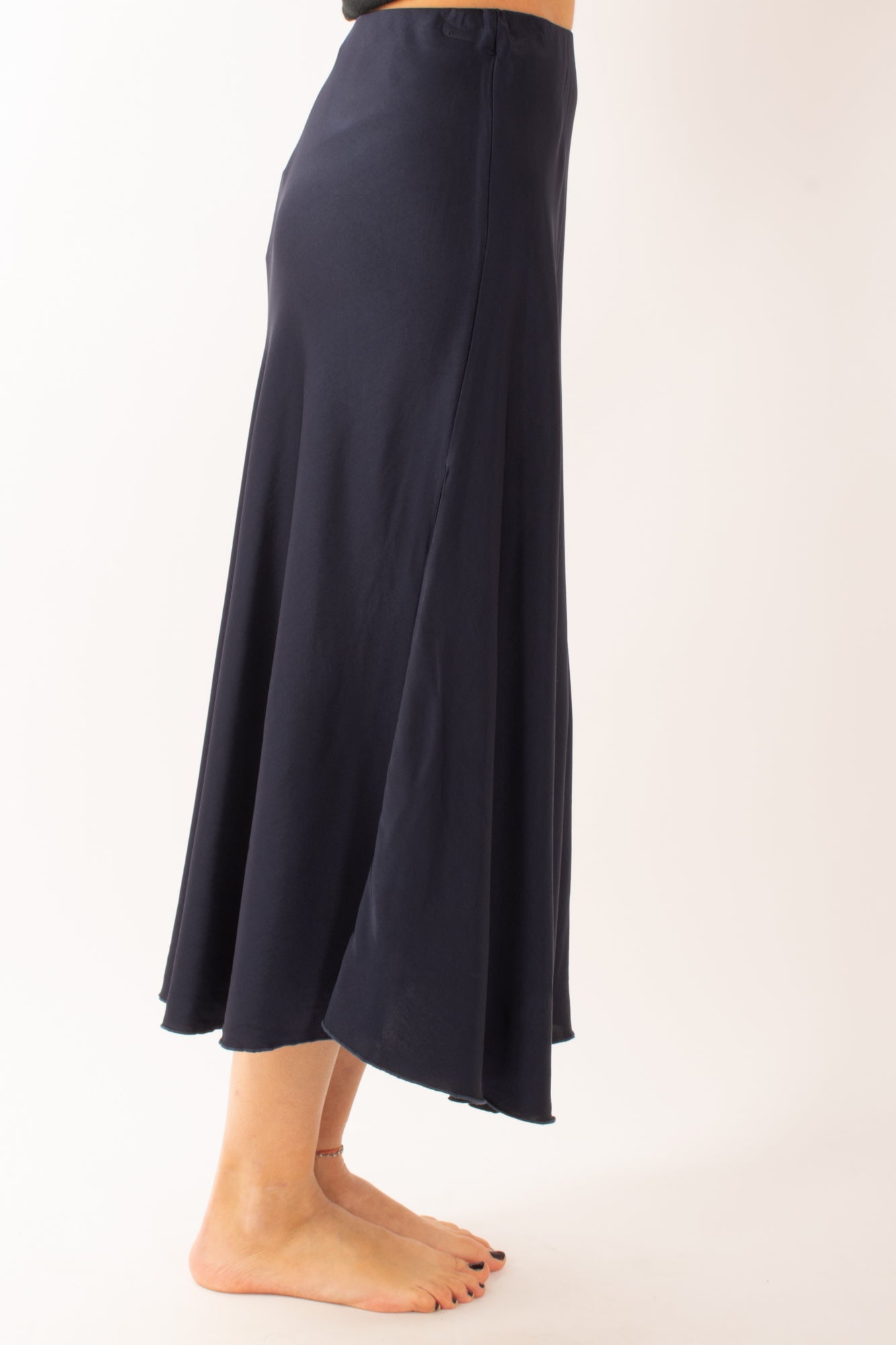 Gonna in satin Miamata - Blu