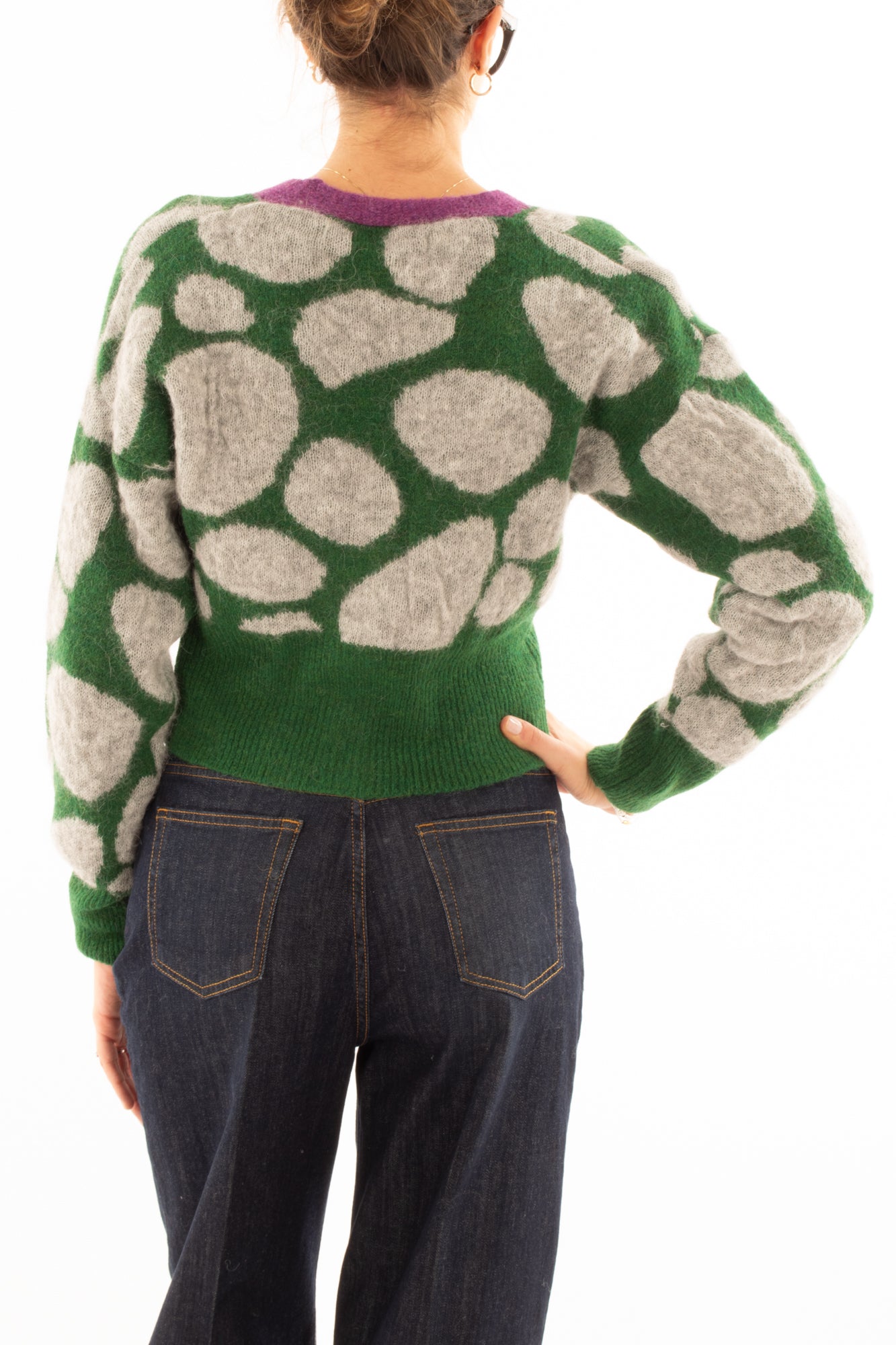 Cardigan fantasia Miamata - Verde