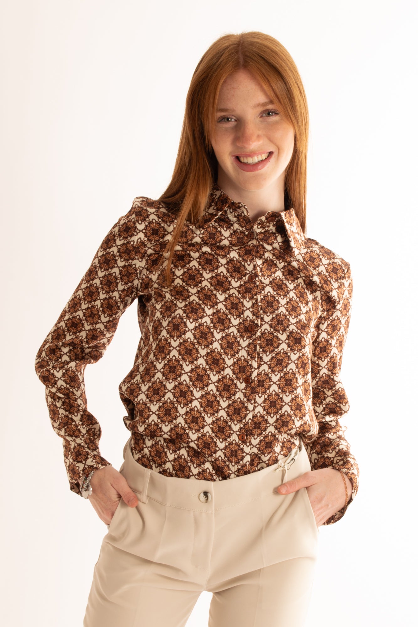 Camicia in viscosa Miamta - Panna