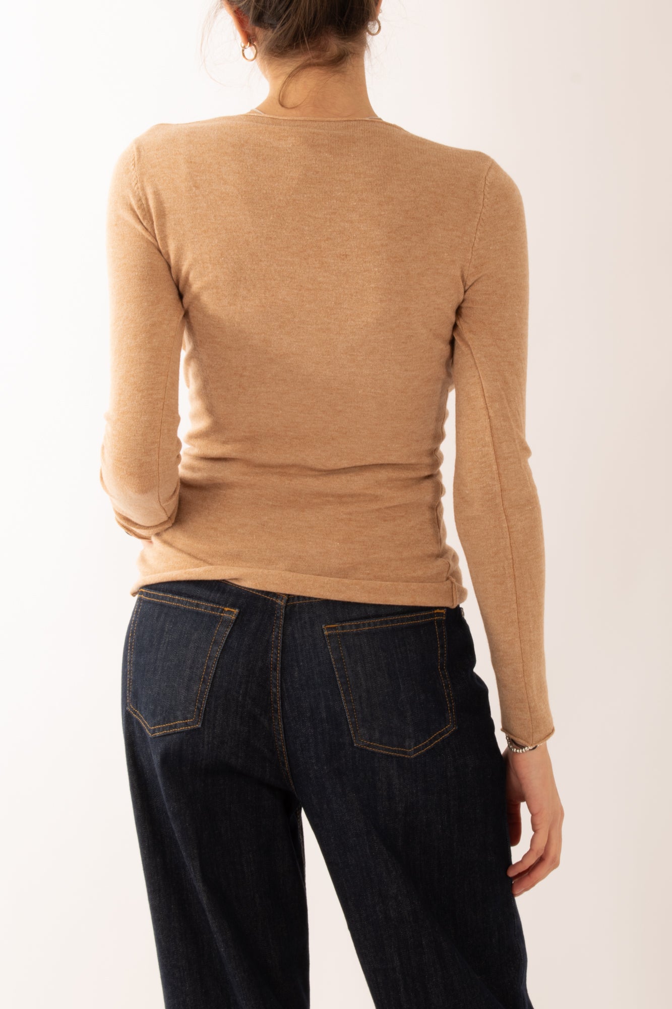 Maglia a v Miamata - Beige