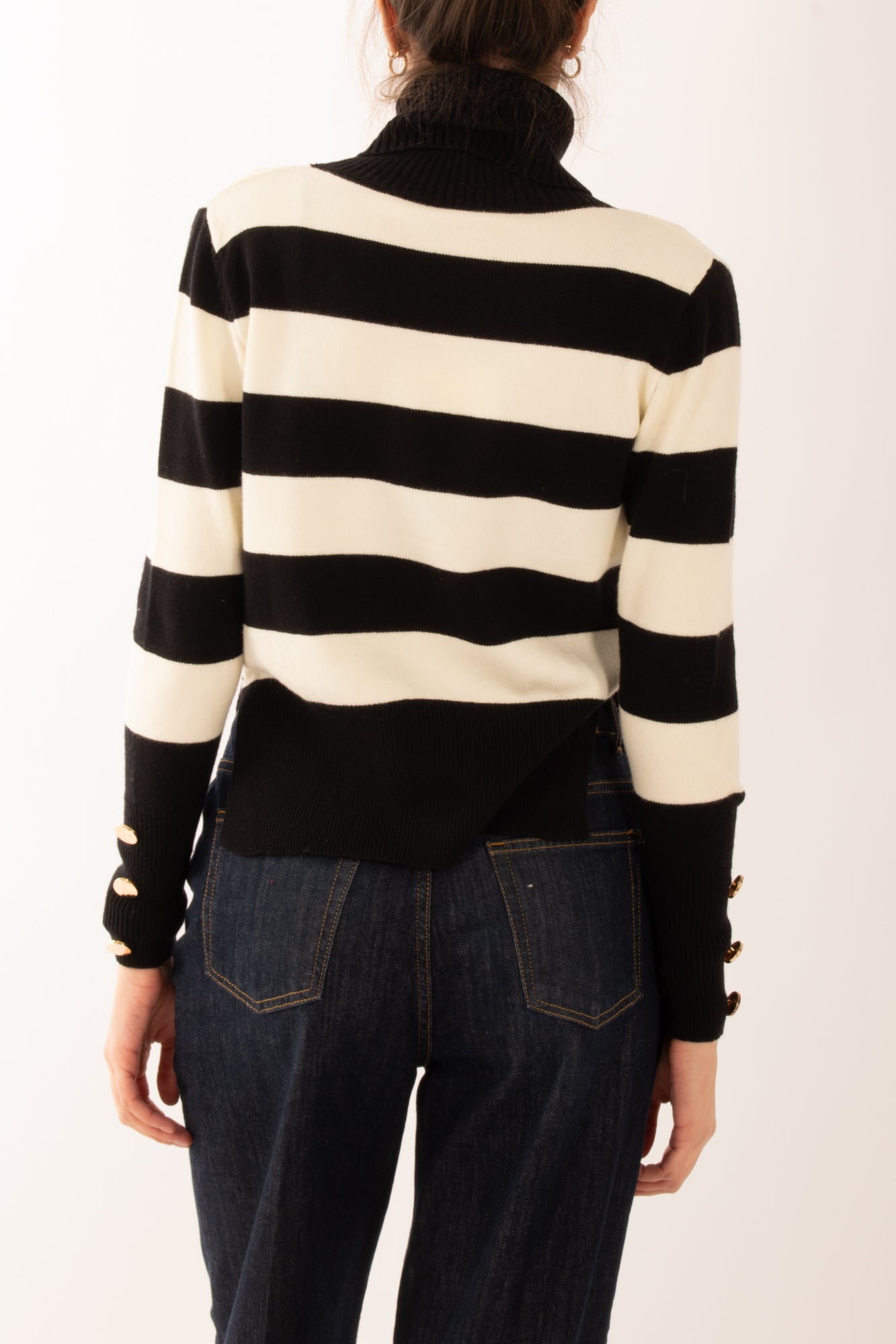 Maglione rigato Miamata - Nero