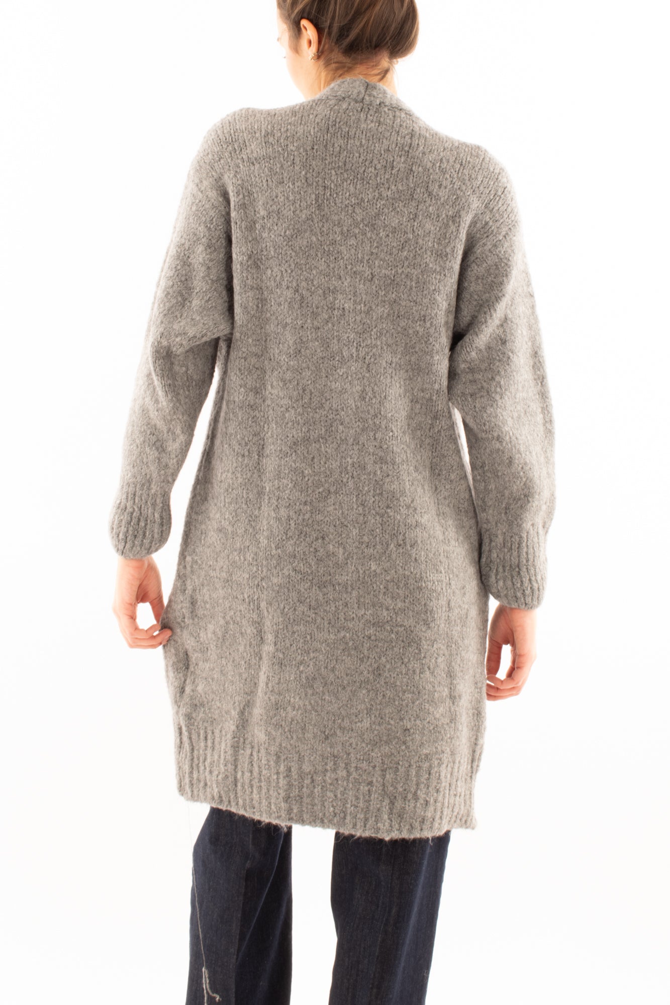 Crdigan lungo misto mohair Miamata - Grigio