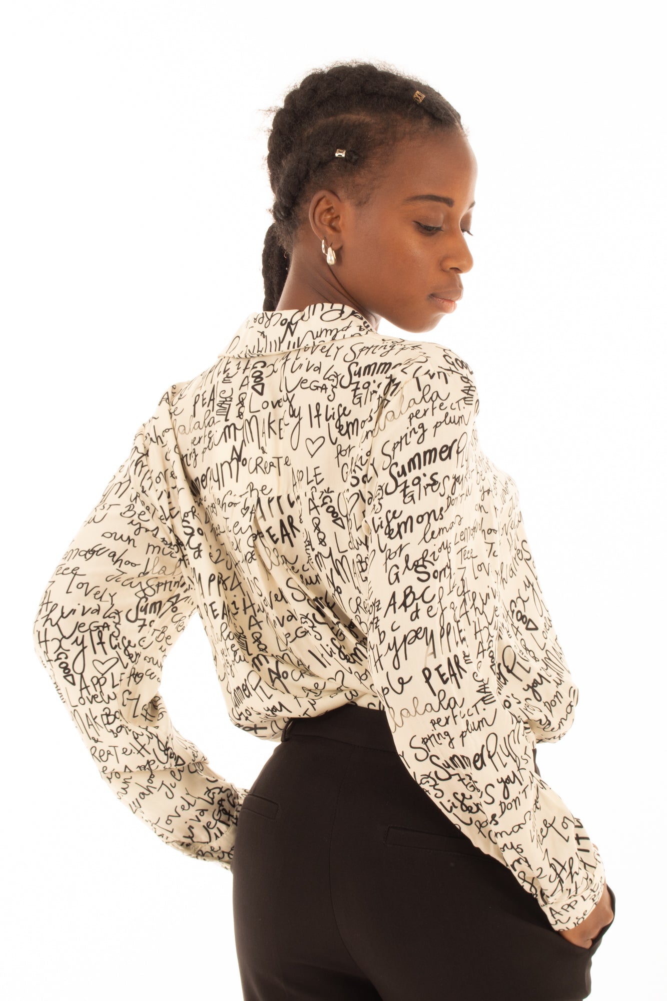 Camicia con scritte in Viscosa Miamata - Nero