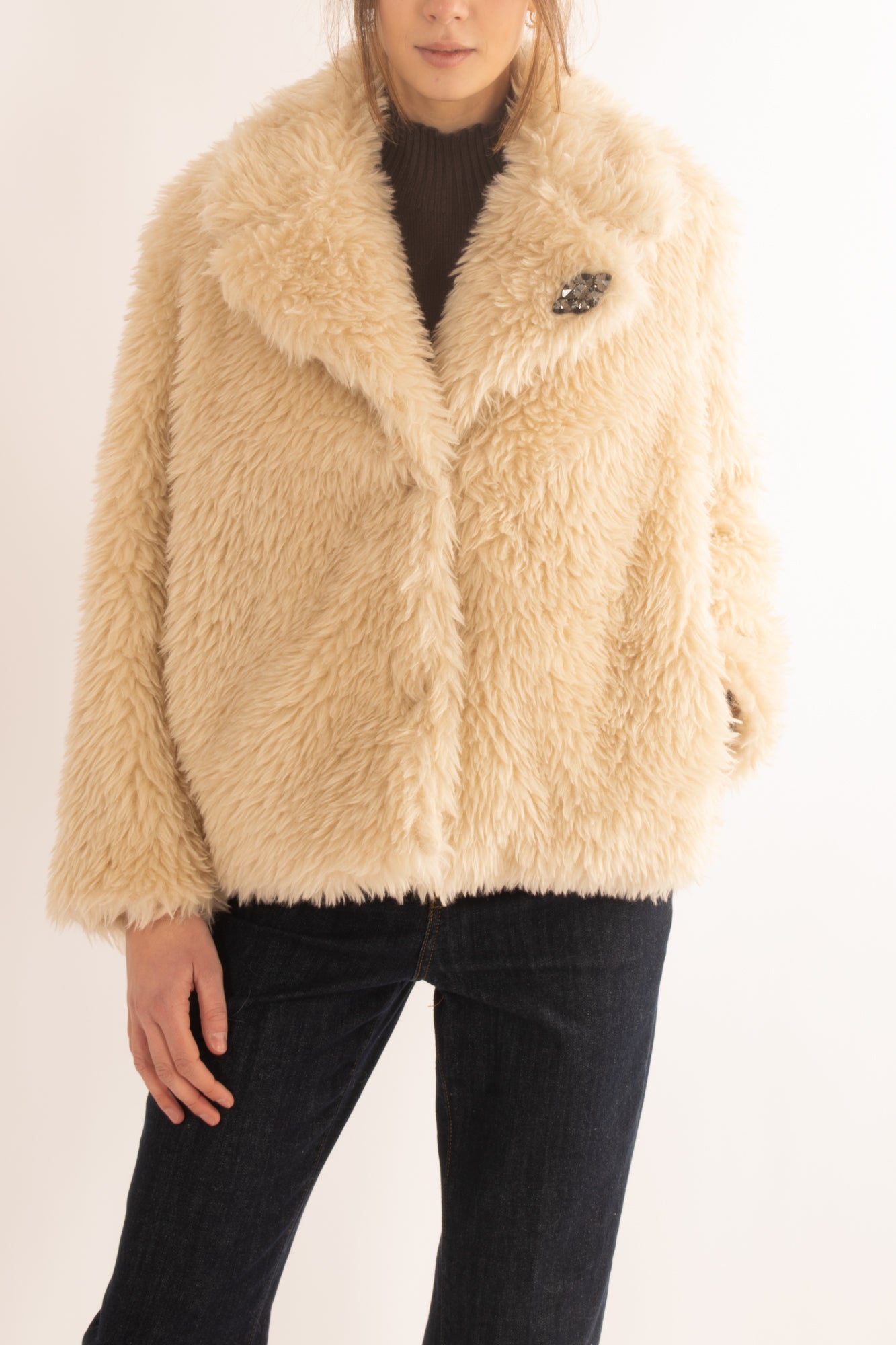 Pelliccia ecologica da donna Motel - Latte