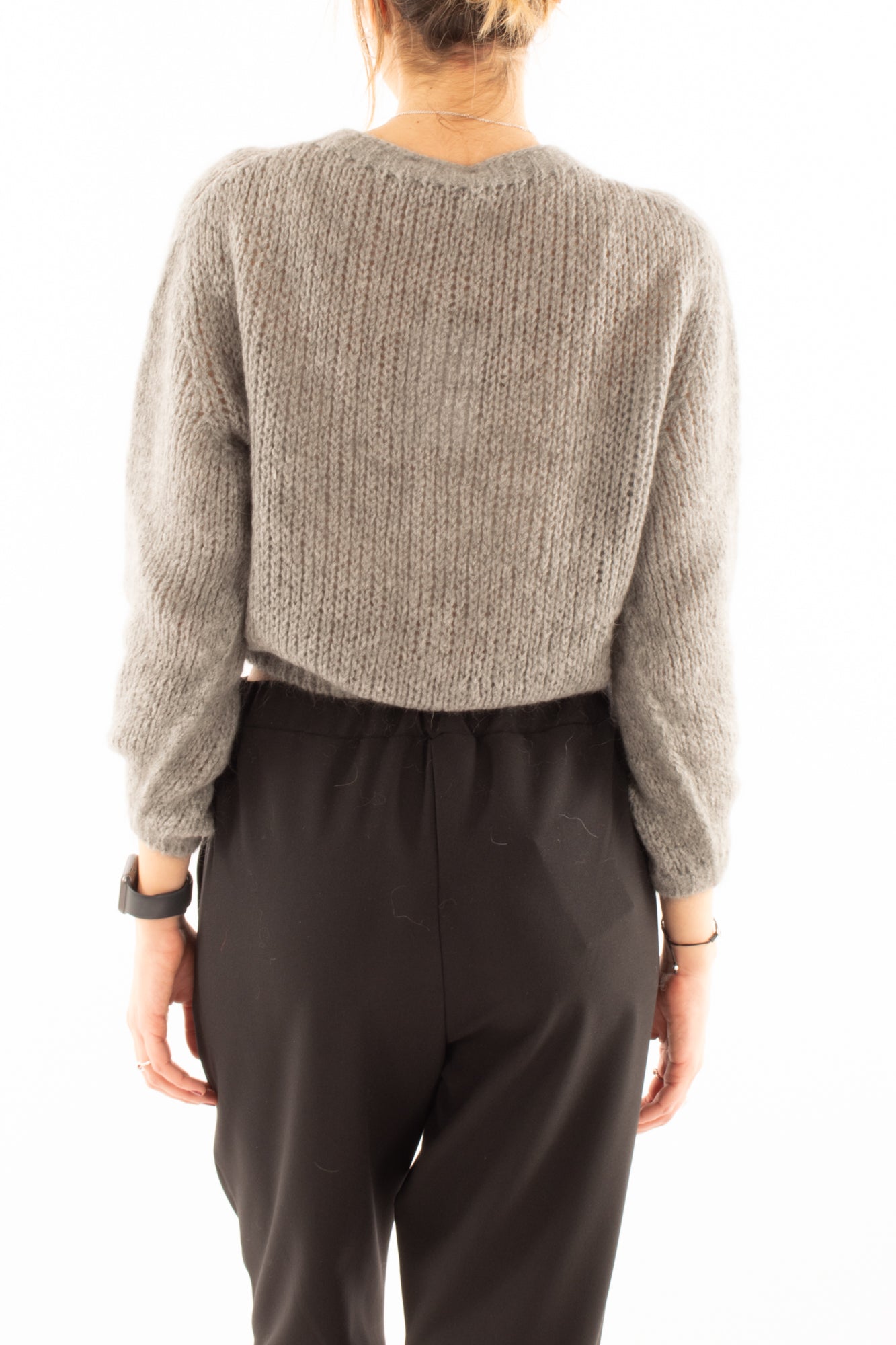 Cardigan bottoni gioiello Misto cashemere Motel - Grigio