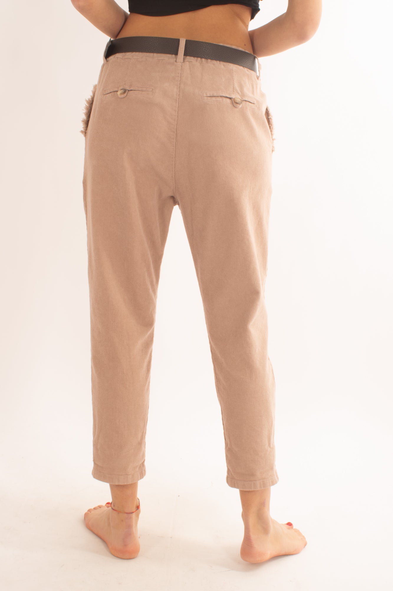 Pantalone di velluto Motel - Cipria