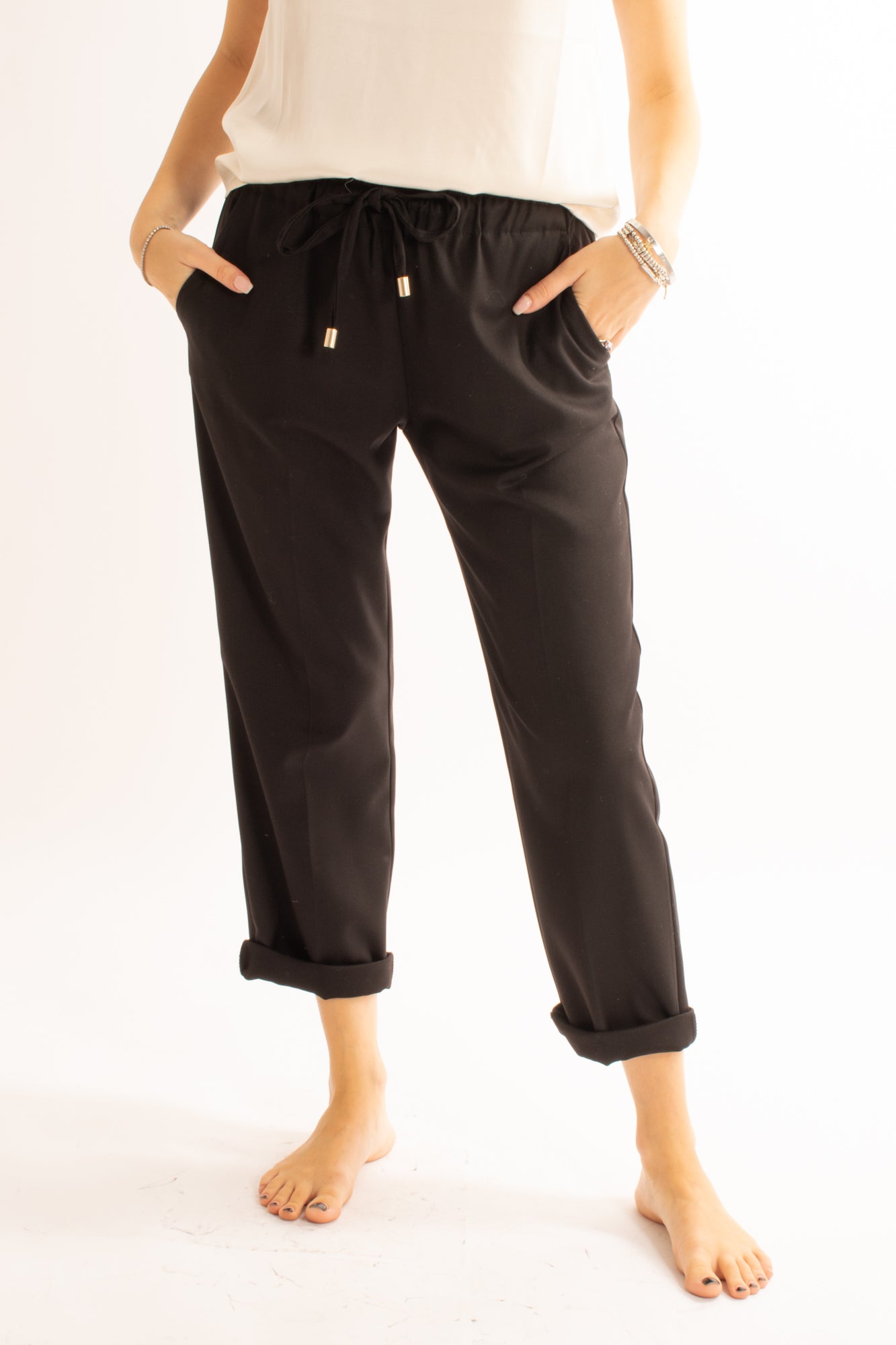 Pantalone con elastico Motel - Nero