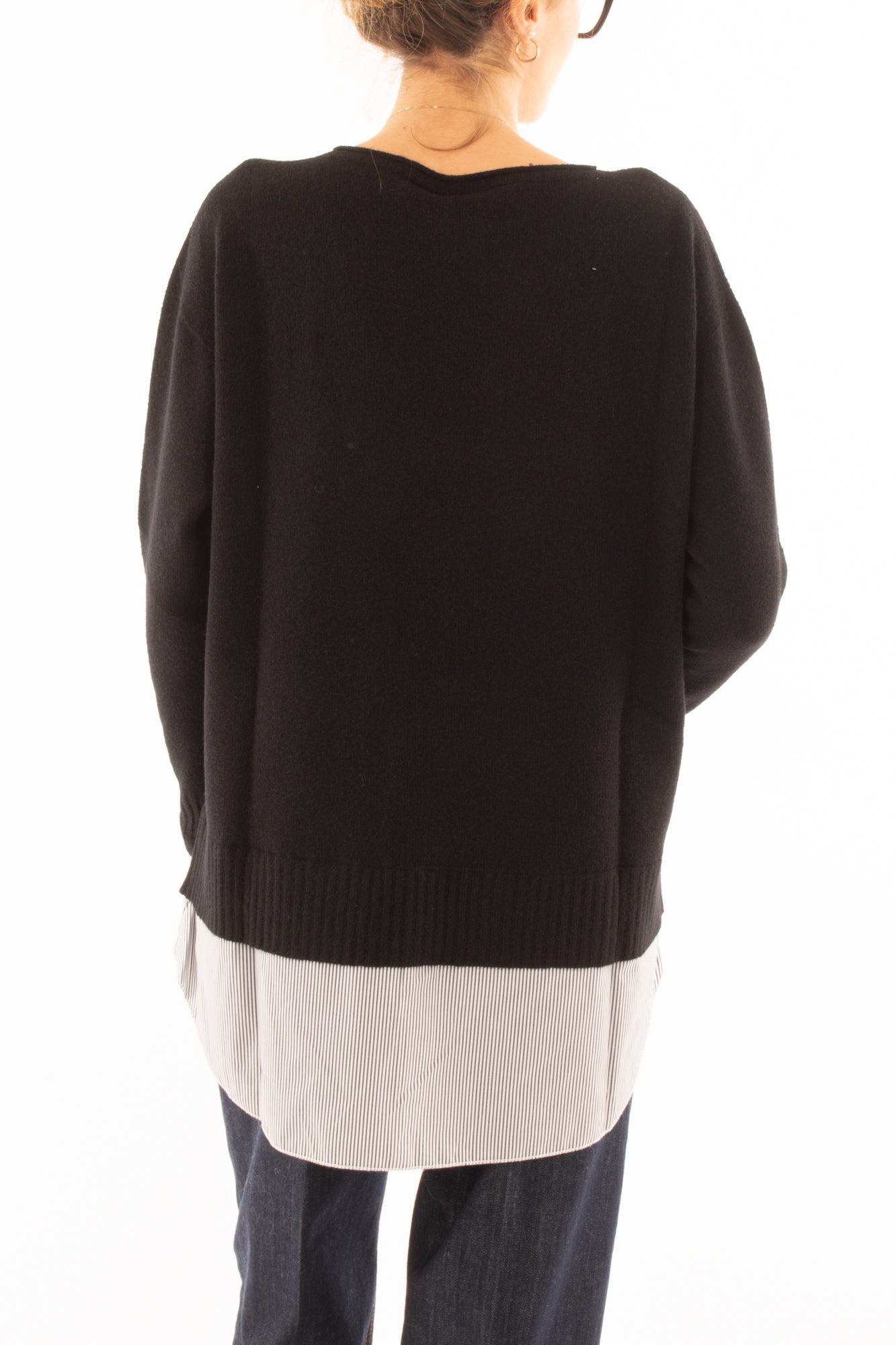 Maglione con camicia - Susy mix - Nero