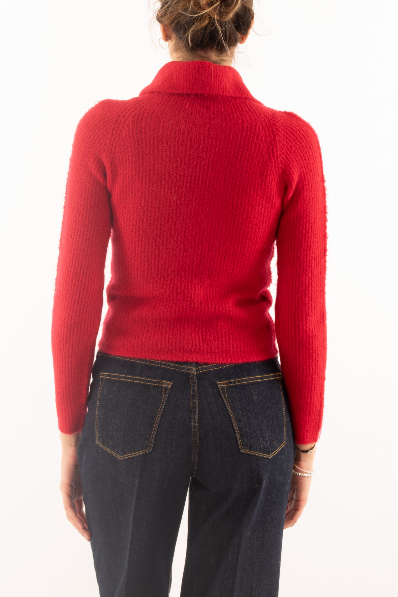 Maglione dolcevita a coste Susy mix - Rosso