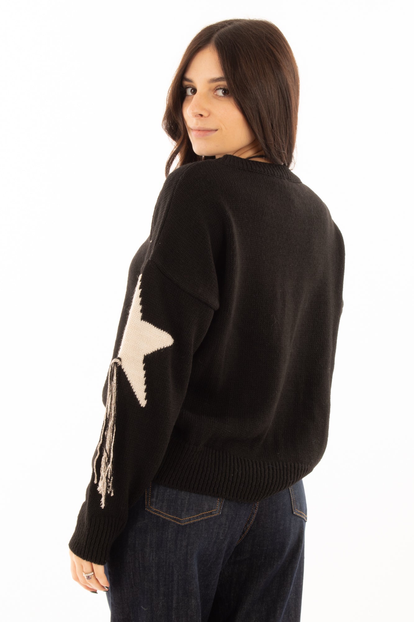 Maglione con stella Susy mix - Nero