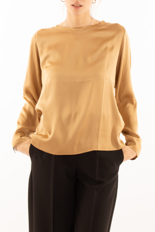 Blusa manica lunga Susy mix - Cammello