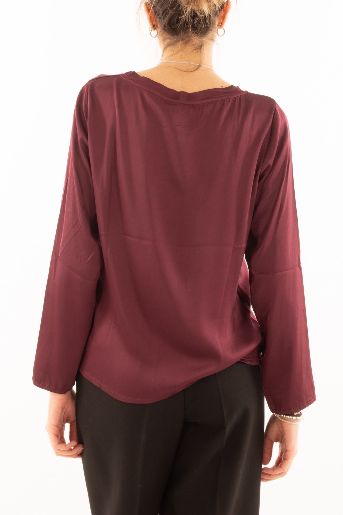 Blusa manica lunga Susy mix - Vino