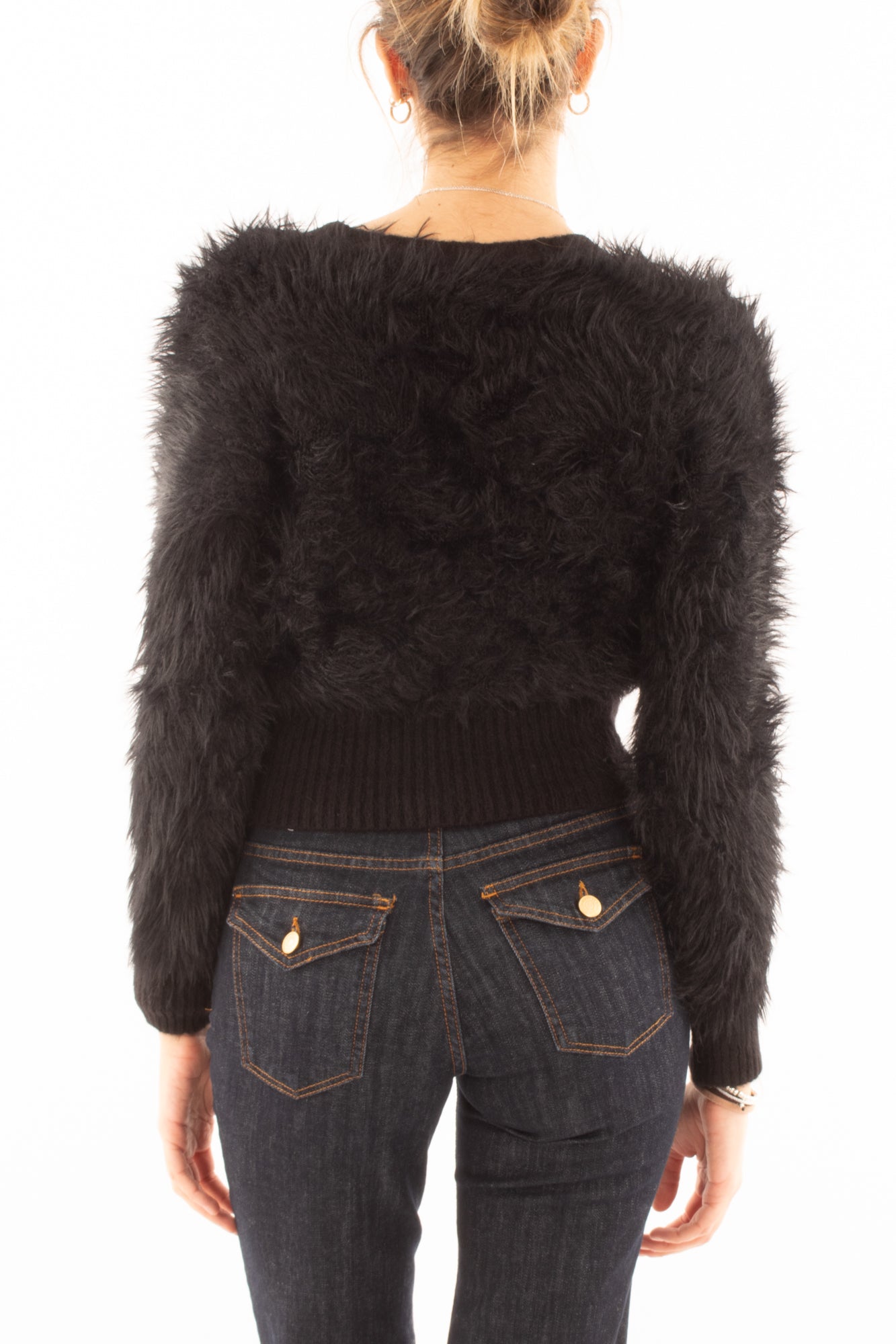 Cardigan peloso Susy mix - Nero