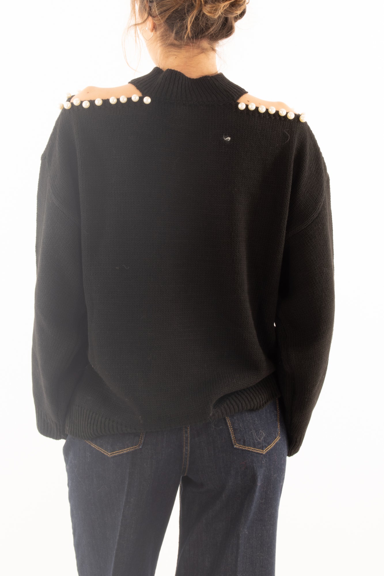 Maglione con perle Susy mix - Nero