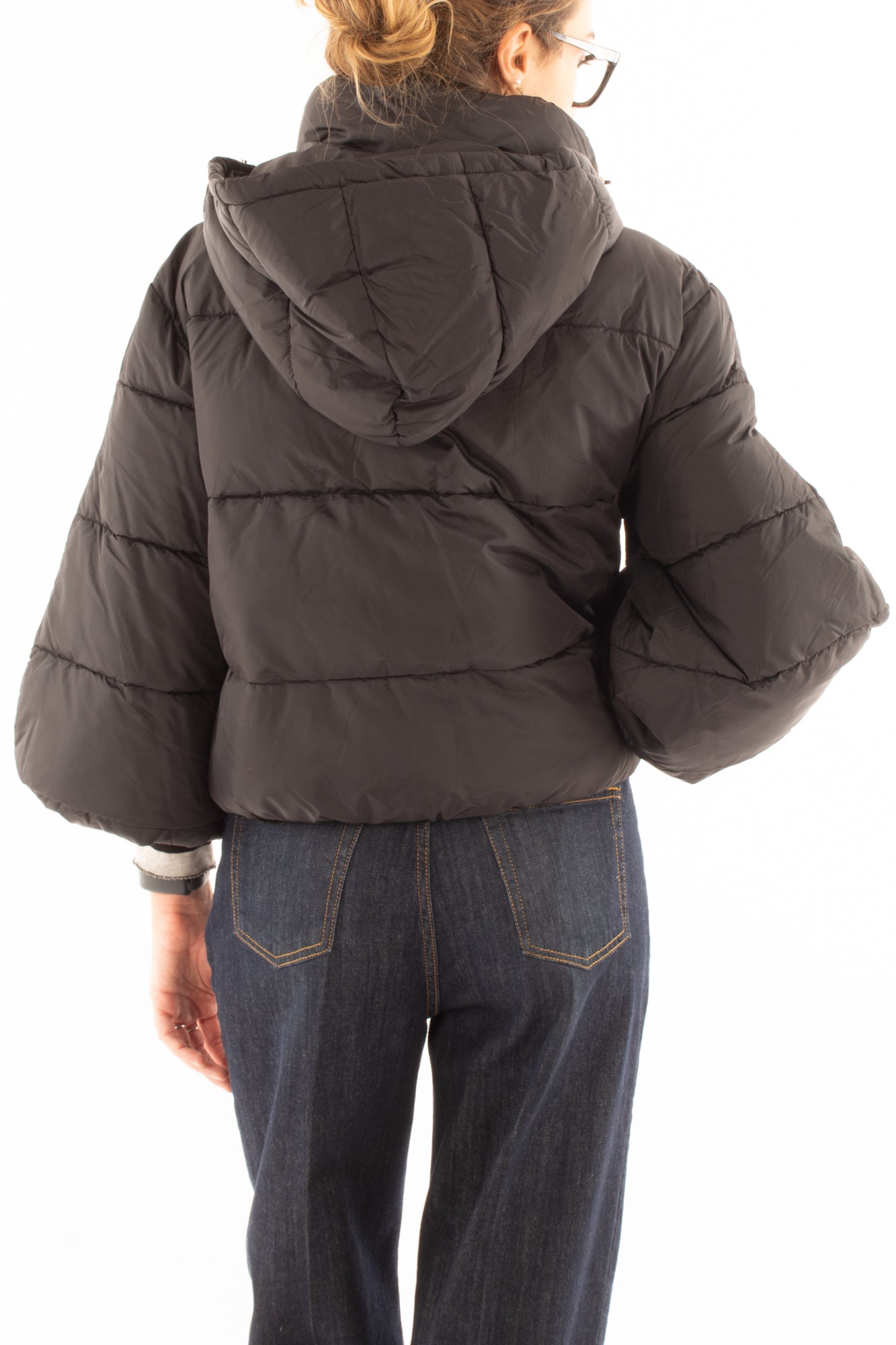 Piumino corto Susy mix - Nero