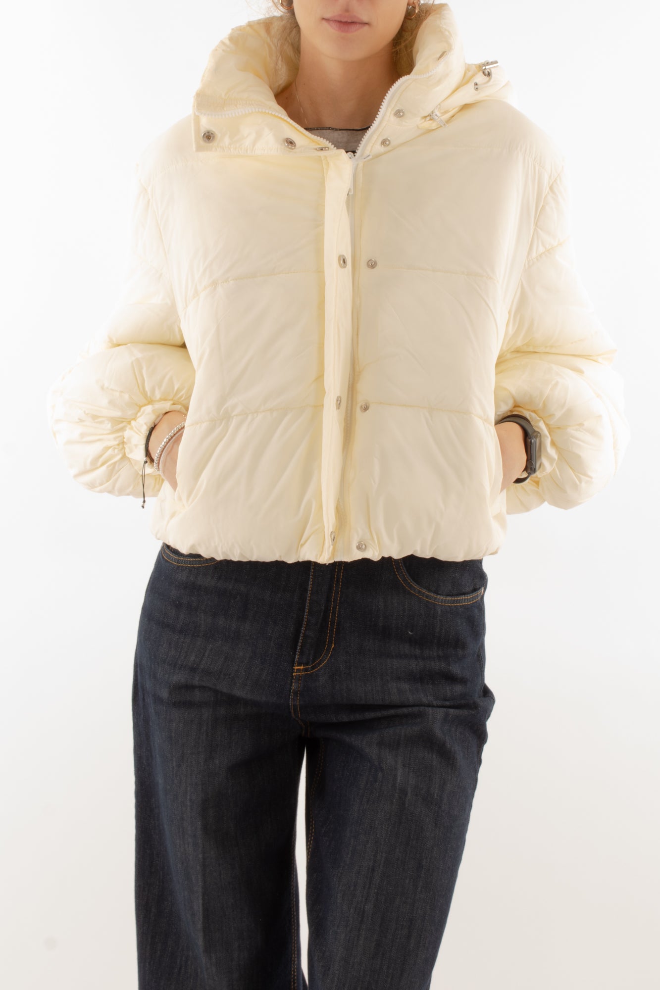 Piumino corto Susy mix - Panna