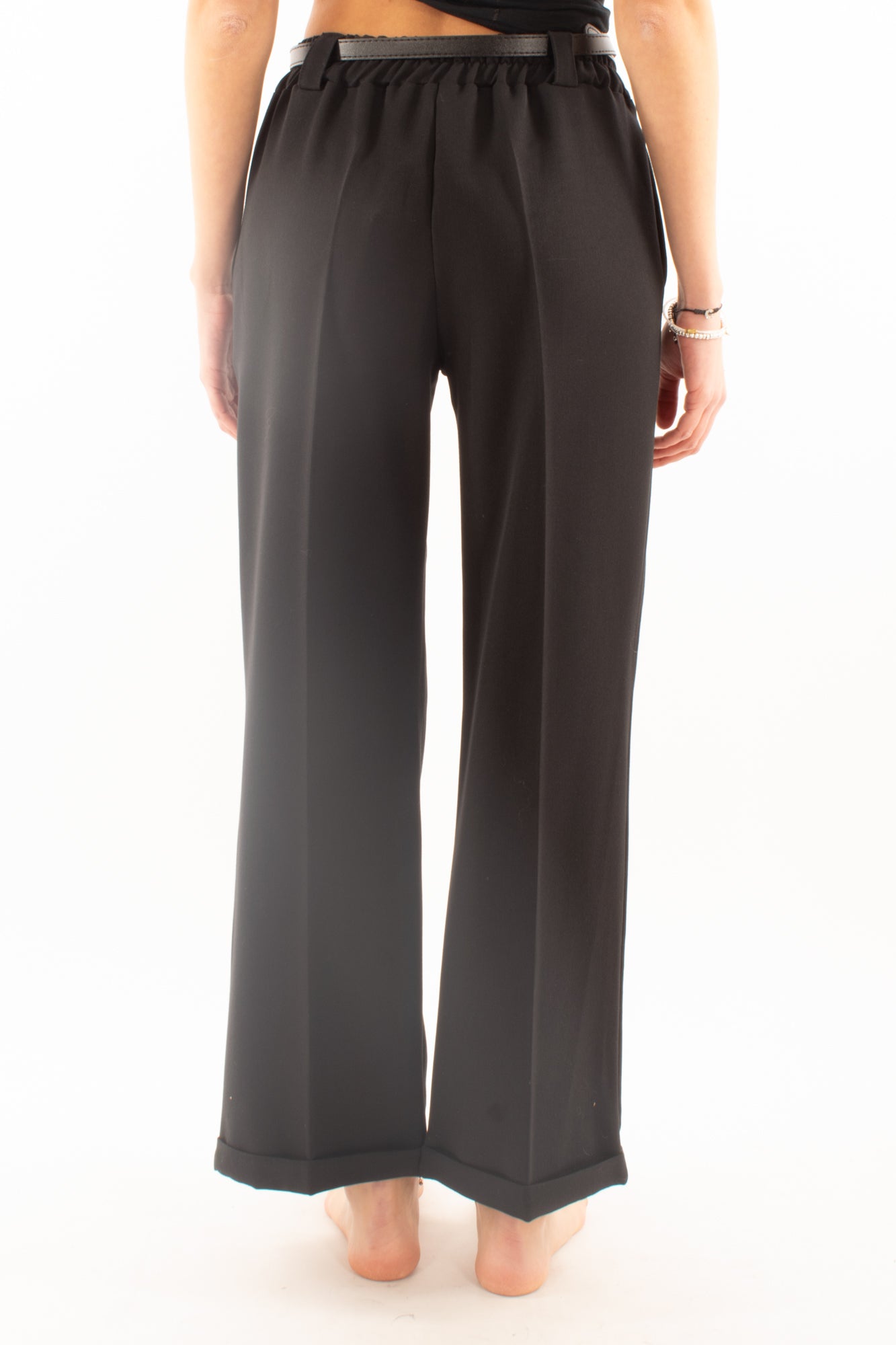 Pantalone a palazzo Susy mix - Nero