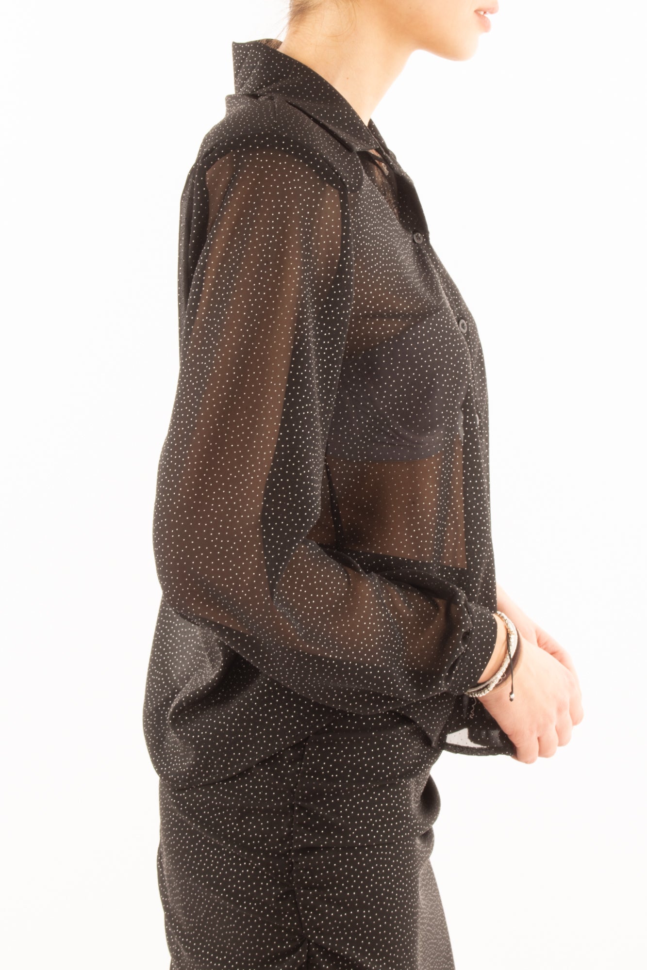 Camicia con micro pois Susy mix - Nero