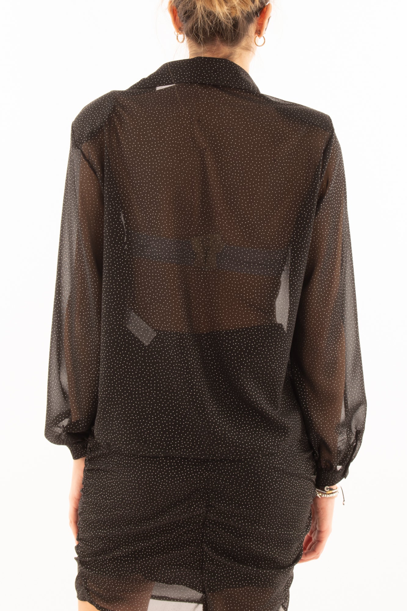Camicia con micro pois Susy mix - Nero