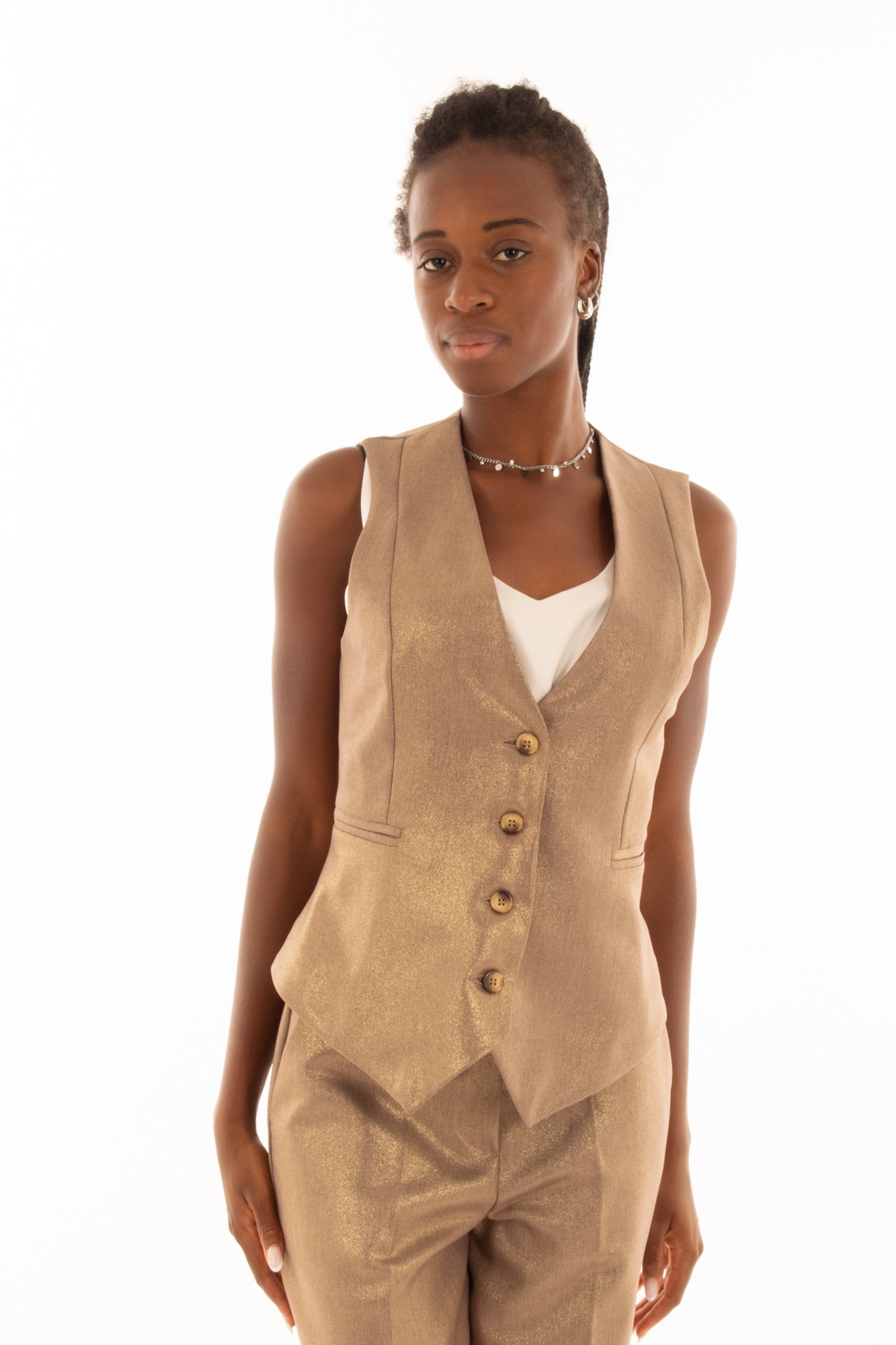 Gilet laminato Susy mix - oro