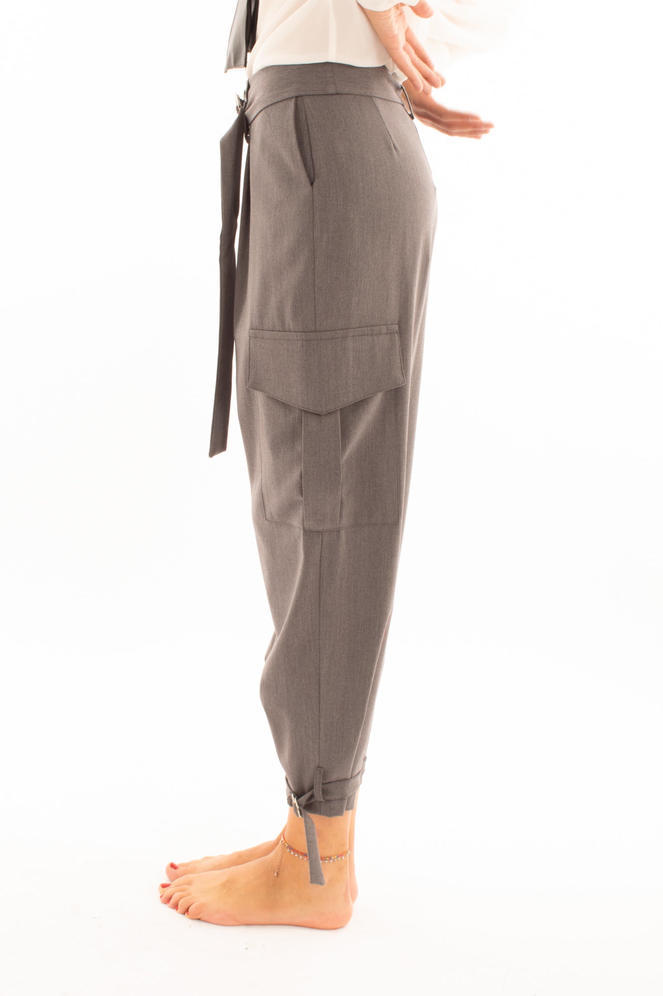 Pantaloni con tasconi Susy mix - Grigio