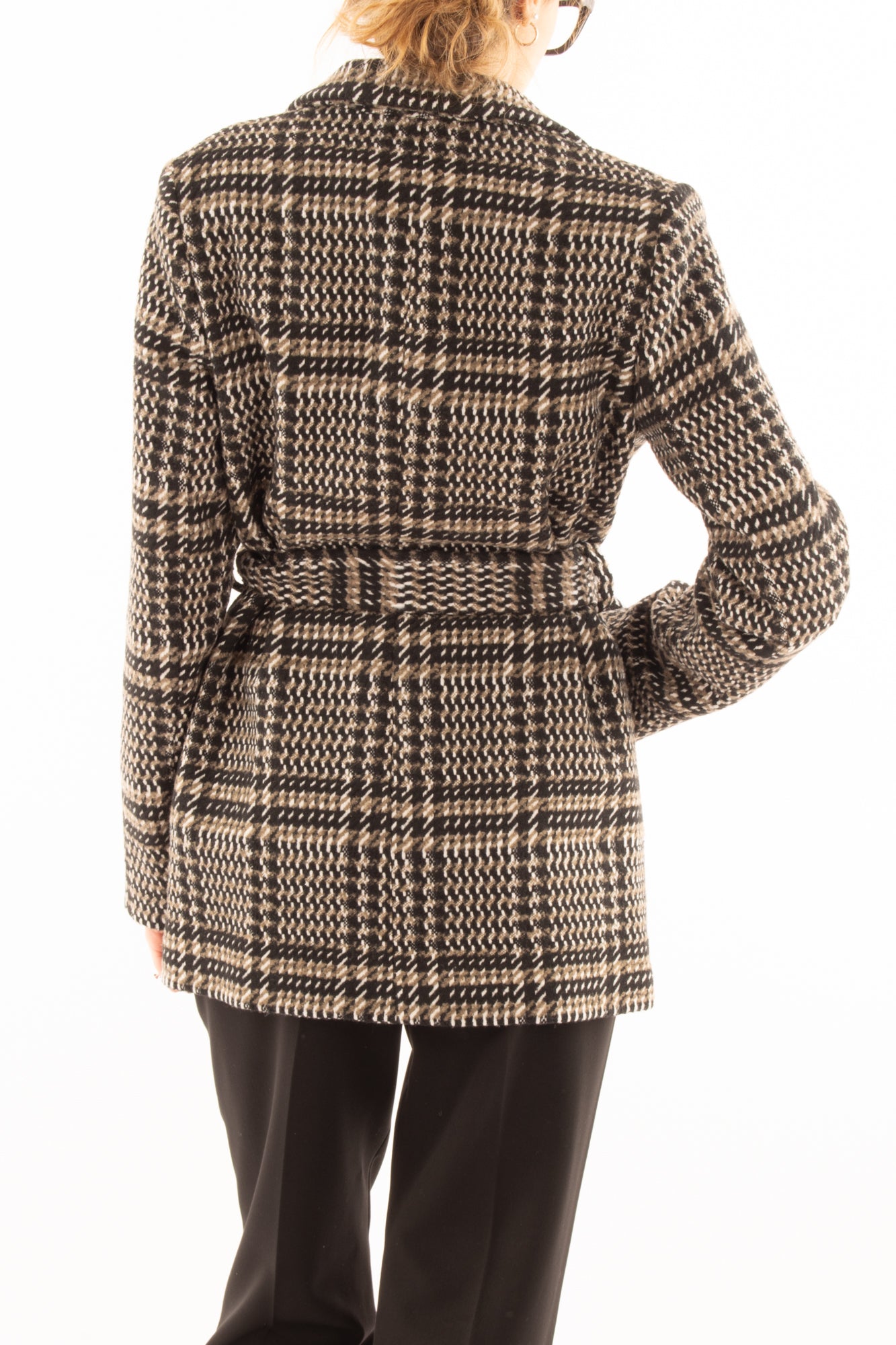 Cappotto corto fantasia Susy mix - Nero