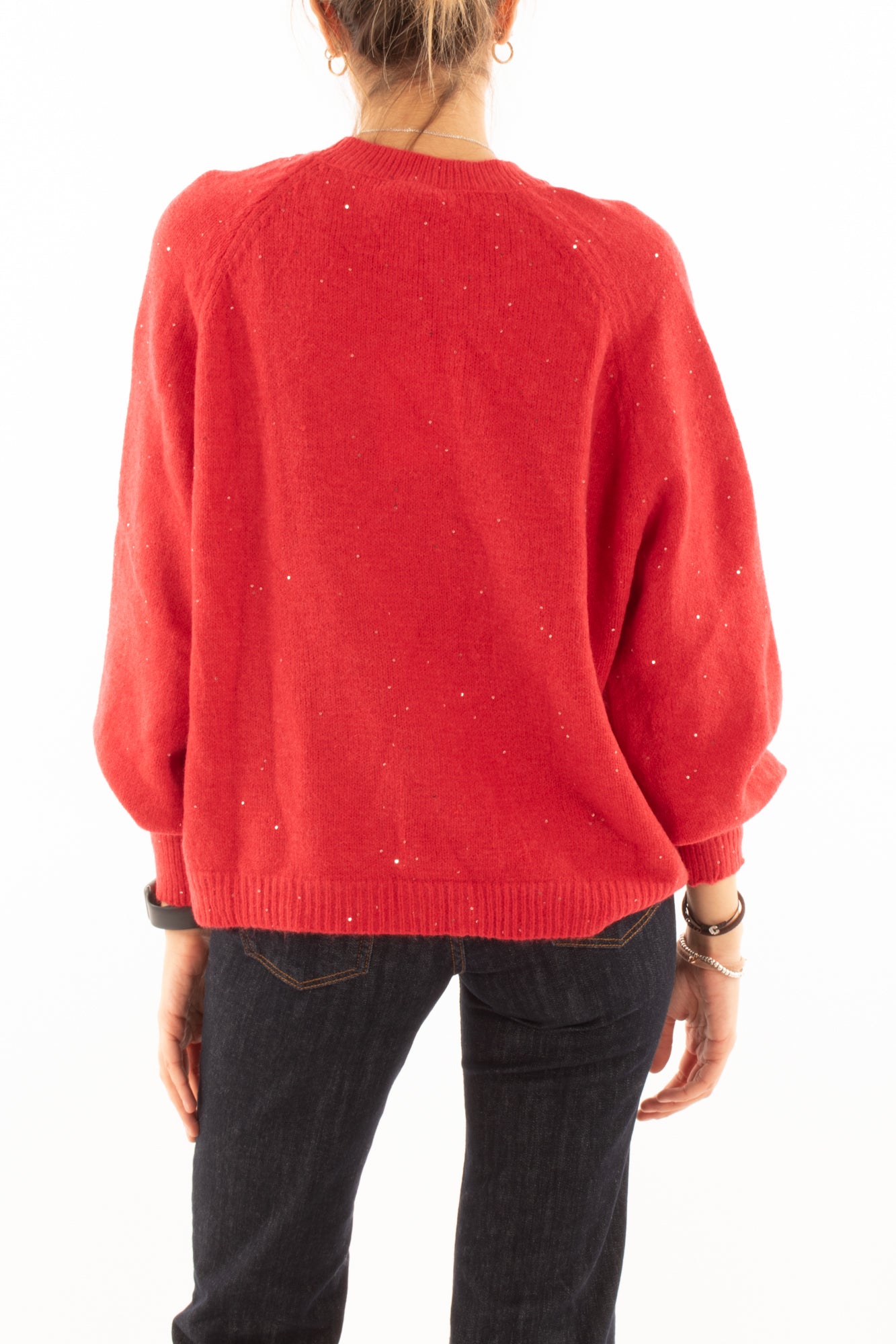 Maglione con paillettes Susy mix - Rosso