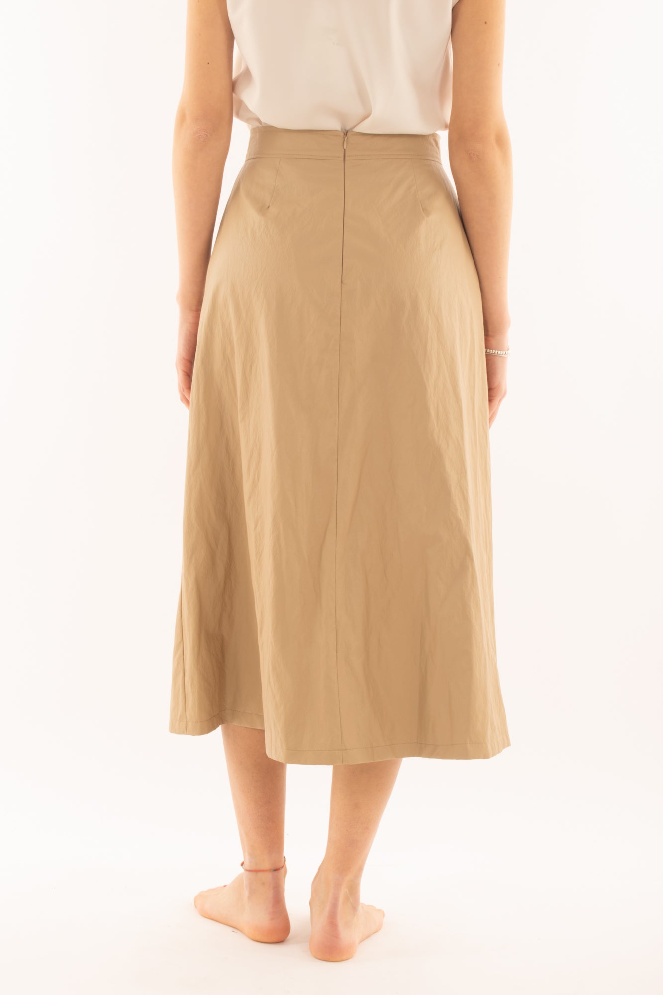 gonna lunga in ecopelle da Donna Angela davis - Beige