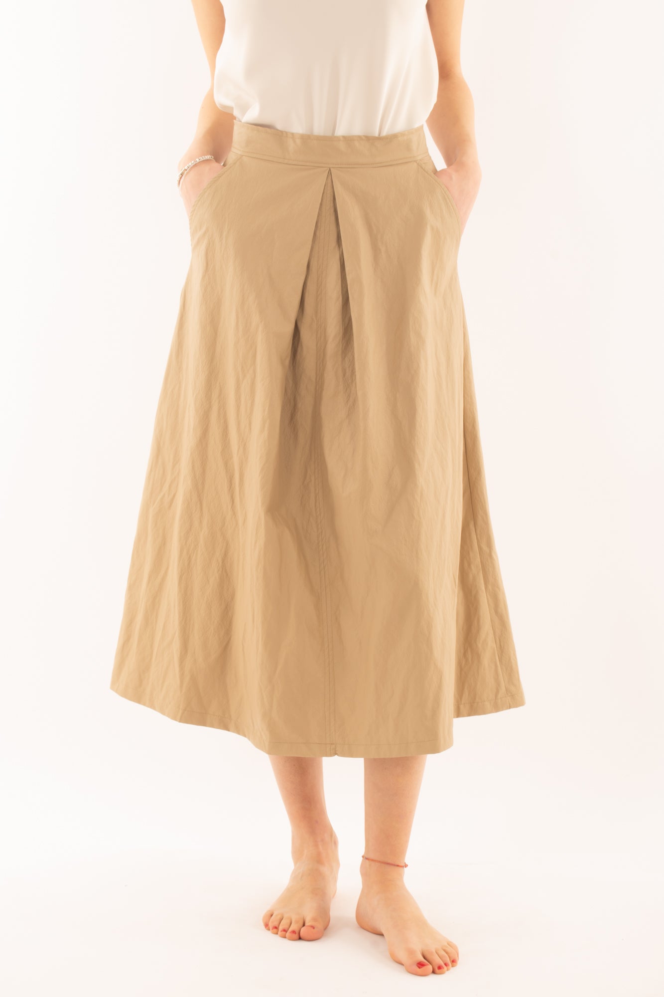 gonna lunga in ecopelle da Donna Angela davis - Beige