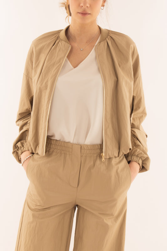 Bomber corto da Donna Angela davis - Beige