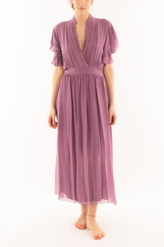 Abito con scollo a v da Donna Dixie - Mirtillo