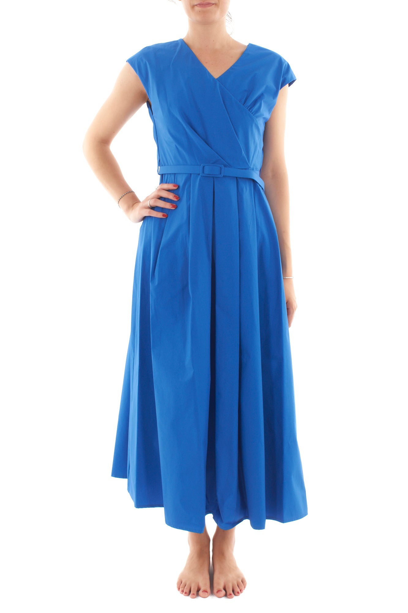 Abito lungo a v da Donna Dixie - Blu royal