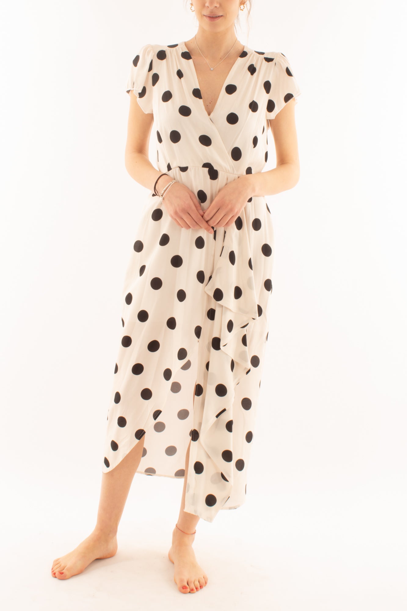 Abito a pois da Donna Dixie - Latte