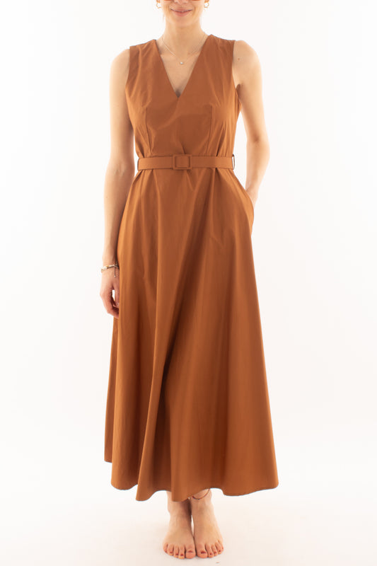 Abito lungo smanicato da Donna Dixie Cognac