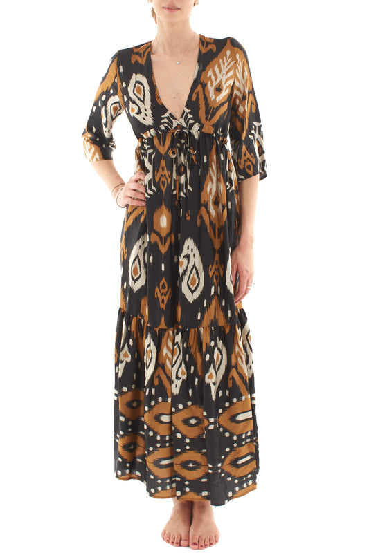 Abito lungo fantasia da Donna Dixie - Multicolor