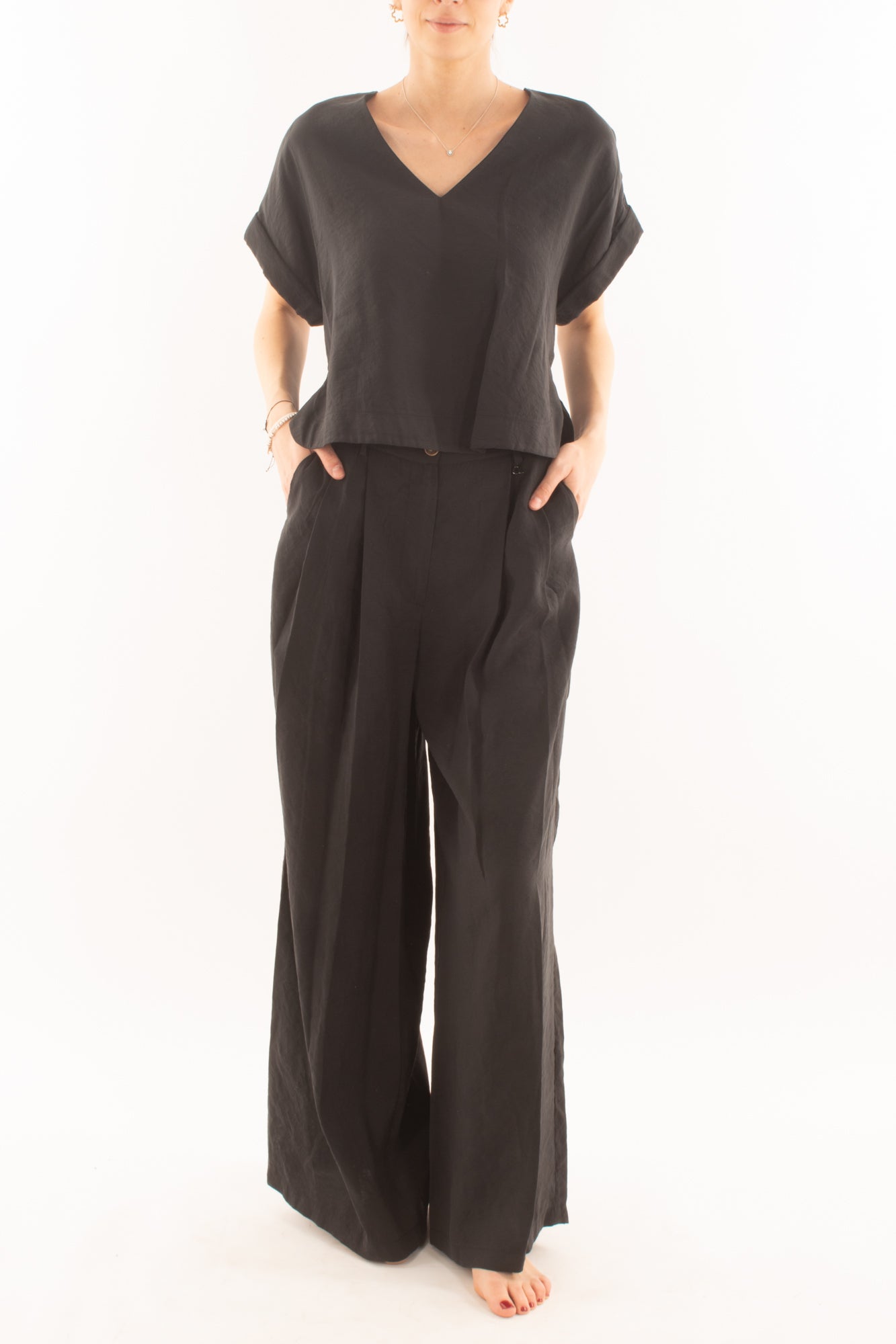 Completo maglia e pantalone palazzo da Donna Dixie
